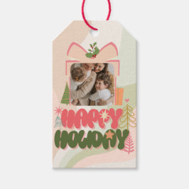 roze geschenkdoos Familie of bedrijf Flat Holiday  Cadeaulabel