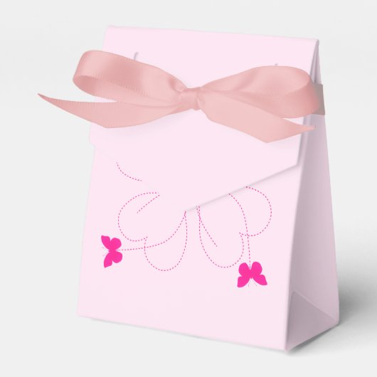 Roze geschenkdoos met vlinders bedankdoosjes (Voorkant Zijde)