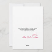 Roze Geschenken & Bogen Aangepaste Kerstfoto & Naa Feestdagenkaart (Achterkant)