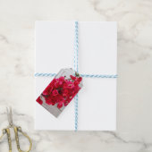 Roze geschenklabel bloemen cadeaulabel (Met Touw)