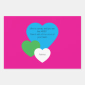 Roze Geschenkpapier met Hartjes Inpakpapier Vel (Voorkant 3)