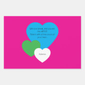 Roze Geschenkpapier met Hartjes Inpakpapier Vel (Voorkant)