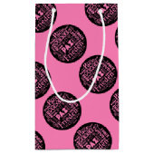 Roze geschenkzak vrede ontwerp in meerdere talen klein cadeauzakje (Achterkant)