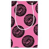 Roze geschenkzak vrede ontwerp in meerdere talen klein cadeauzakje (Voorkant)