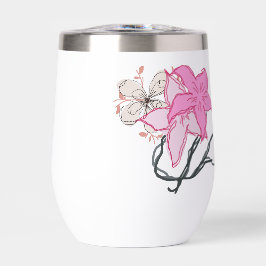 Roze Geschetste Bloemen Boeket