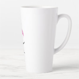 Roze Geschetste Bloemenboeket Latte Mok