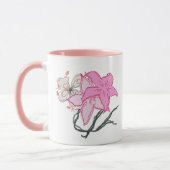 Roze Geschetste Bloemenboeket Mok (Links)