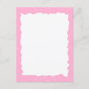 Roze Gescheurd Papier Custom Border Sjabloon Briefkaart