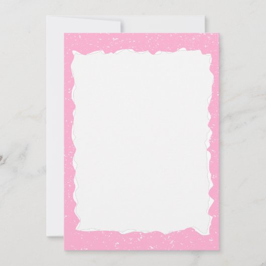  Roze Gescheurd Papier Custom Border Sjabloon Kaart (Voorkant)