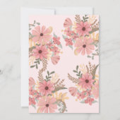  Roze Geschilderde Bloemen Glitter Lijst Verjaarda Kaart (Achterkant)