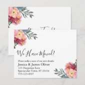 Roze geschilderde bloemen hebben we verplaatst ber informatiekaartje (Voorkant / Achterkant)