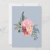 Roze geschilderde bloemen Mooier dan ooit Stofblau Kaart (Achterkant)