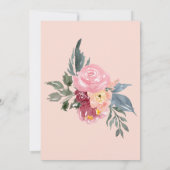 Roze geschilderde bloemen We Zijn Getrouwd Script, Kaart (Achterkant)