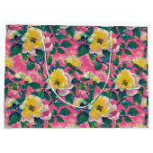 Roze geschilderde Chinoiserie Floral Groot Cadeauzakje (Achterkant)