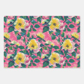 Roze geschilderde Chinoiserie Floral Inpakpapier Vel (Voorkant 2)