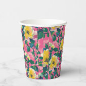 Roze geschilderde Chinoiserie Floral Papieren Bekers (Rechts)