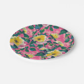 Roze geschilderde Chinoiserie Floral Papieren Bordje (Gekanteld)