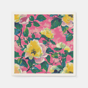 Roze geschilderde Chinoiserie Floral Servet