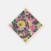 Roze geschilderde Chinoiserie Floral Servet (Hoek)