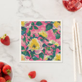 Roze geschilderde Chinoiserie Floral Servet (Insitu)