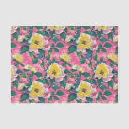 Roze geschilderde Chinoiserie Floral Tissuepapier