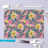 Roze geschilderde Chinoiserie Floral Tissuepapier (Craft)