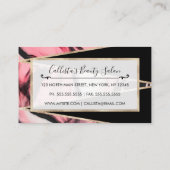 Roze geschilderde marmeren zwarte geometrische dri kortingskaartje (Achterkant)