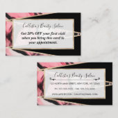 Roze geschilderde marmeren zwarte geometrische dri kortingskaartje (Voorkant / Achterkant)