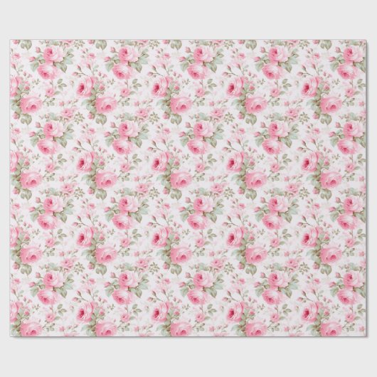  roze geschilderde Rozen Cadeaupapier (Vlak)