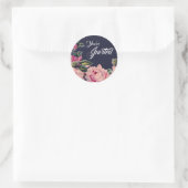 Roze geschilderde Rozen envelop afdichting Sticker (Tas)