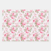  roze geschilderde Rozen Inpakpapier Vel (Voorkant)