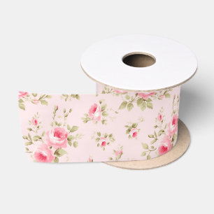  roze geschilderde Rozen Satijnen Lint