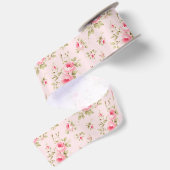 roze geschilderde Rozen Satijnen Lint (Achterkant)