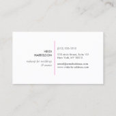 Roze geschilderde vlinder Logo op wit Visitekaartje (Achterkant)