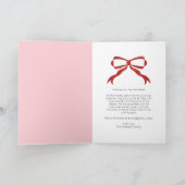 Roze geschulpte rode boog Kerstmis Fotocollage Kaart (Binnen)