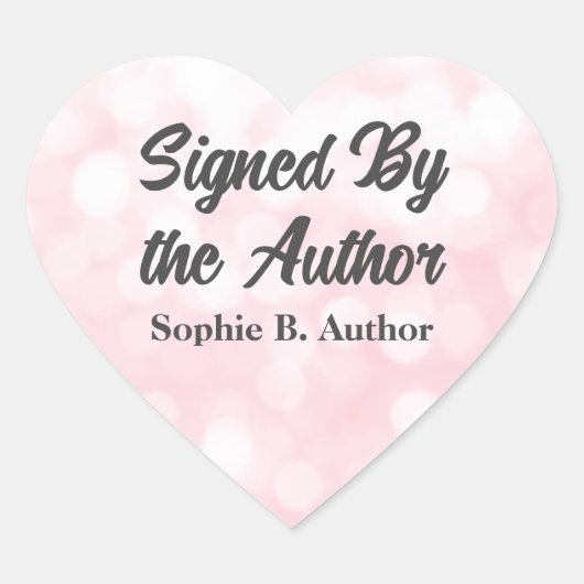 Roze gesigneerd door de auteur Boek Signing Book L Hart Sticker (Voorkant)