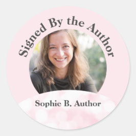 Roze gesigneerd door de auteur Boek Signing Book L Ronde Sticker