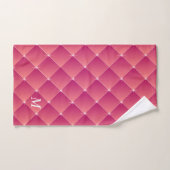 Roze gesimuleerde diamanten en buts-monogram bad handdoek (Handdoek)