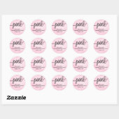 Roze Geslacht onthullen Baby shower Ronde Sticker (Vel)
