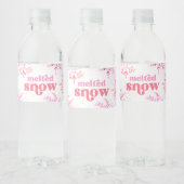 Roze gesmolten sneeuw water fles labels waterfles etiket (Flessen)