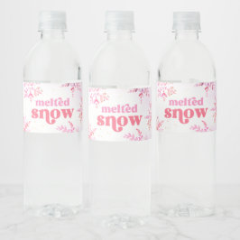 Roze gesmolten sneeuw water fles labels waterfles etiket