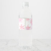 Roze gesmolten sneeuw water fles labels waterfles etiket (Achterkant)