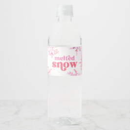 Roze gesmolten sneeuw water fles labels waterfles etiket