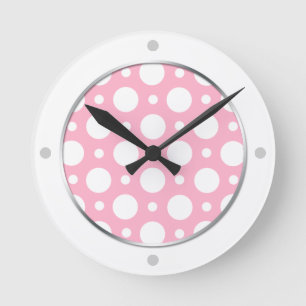 Roze gesorteerde poka Dots Wall klok