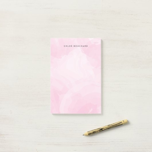 Roze | Gespecialiseerde grafische Waterverf Post-it® Notes (Op bureau)