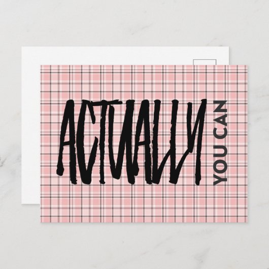 Roze gespeelde patroon eigenlijk kunt u positief c briefkaart (Voorkant / Achterkant)