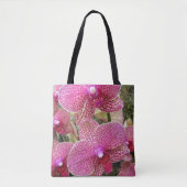 Roze gespikkelde falaenopsis Orchids Floral Tote Bag (Voorkant)