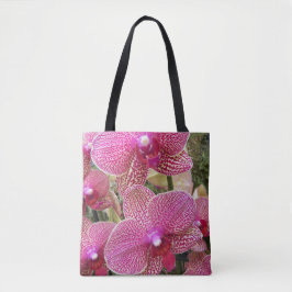 Roze gespikkelde falaenopsis Orchids Floral Tote Bag