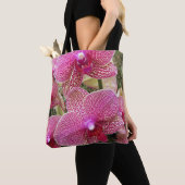 Roze gespikkelde falaenopsis Orchids Floral Tote Bag (Dichtbij)