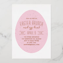 Roze gespikkelde jacht Uitnodiging van de paaspart